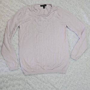 Banana Republic Pastel Lilac Pale Purple Crewneck Sweater Eyelet Size XS